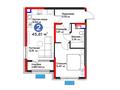 2-бөлмелі пәтер · 45.35 м² · 15/16 қабат, Толеметова, возле DENDRO SAYABAQ, бағасы: ~ 27.2 млн ₸ в Шымкенте, Абайский р-н — фото 3