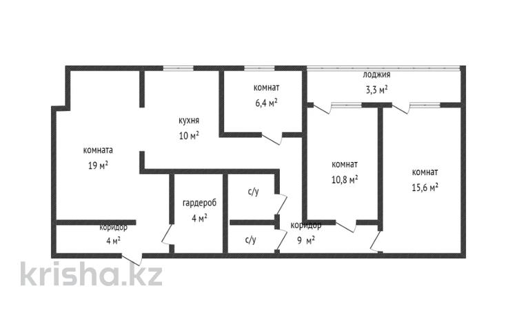 3-бөлмелі пәтер, 87 м², 2/10 қабат, Казыбек би 38, бағасы: 49 млн 〒 в Усть-Каменогорске — фото 11