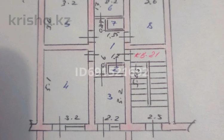 3-комнатная квартира, 56.9 м², 4/4 этаж, Курманбекова 5 — Курманбекова - матросов за 25.5 млн 〒 в Шымкенте, Туран р-н — фото 2