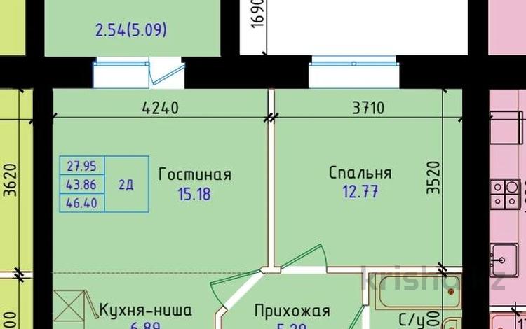 1-бөлмелі пәтер, 47 м², 8/9 қабат, Байкена Ашимова 140 — Потанина, бағасы: 16 млн 〒 в Кокшетау — фото 2