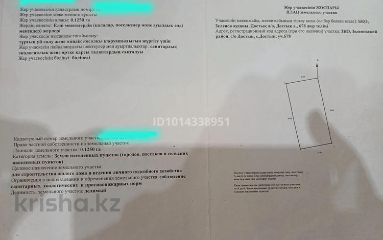 Участок · 12.5 соток, Достык за 3 млн ₸ в Западно-Казахстанской обл. — фото 2