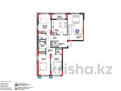 4-бөлмелі пәтер · 122 м² · 11/14 қабат, Бухар Жырау 33, бағасы: 117 млн ₸ в Астане, Есильский р-н