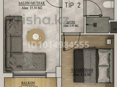 2-бөлмелі пәтер · 55 м² · 3/9 қабат, Новая, бағасы: 60 млн ₸ в Белек