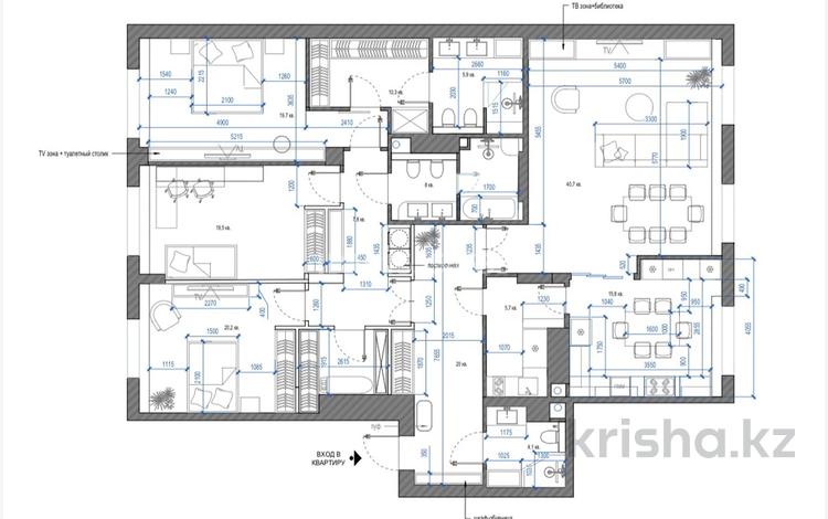 4-комнатная квартира · 180 м² · 4/8 этаж, Тасшокы, 4​ 4 за 280 млн ₸ в Астане, Алматы р-н — фото 2