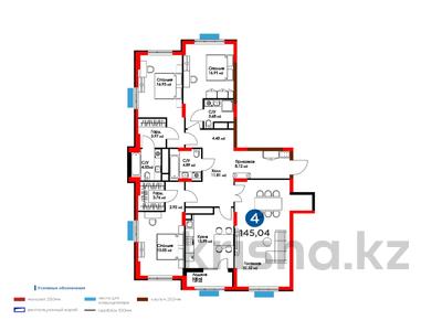 4-комнатная квартира, 145 м², 4/14 этаж, Микрорайон Нурсат 2 25 за ~ 123.3 млн 〒 в Шымкенте