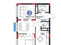 2-бөлмелі пәтер · 68.72 м² · 3/9 қабат, мкр Нурсая, Абылхайыр Хан 69/5 3блок кв 81, бағасы: 45 млн ₸ в Атырау — фото 16