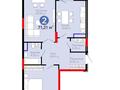 2-комнатная квартира · 71.21 м² · 8/9 этаж, Сагадат Нурмагамбетов 15, 16 за 52 млн ₸ в Астане
