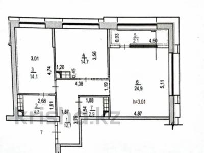 3-бөлмелі пәтер · 75 м² · 3/21 қабат, Аль-Фараби 27/3 — Сейфуллина, бағасы: 115 млн ₸ в Алматы, Бостандыкский р-н
