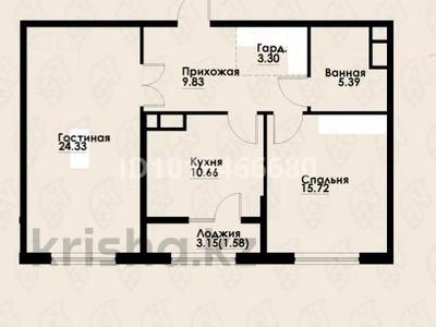 2-комнатная квартира · 72 м² · 9/12 этаж, Макатаева - Байтурсынова за 63 млн ₸ в Алматы, Алмалинский р-н