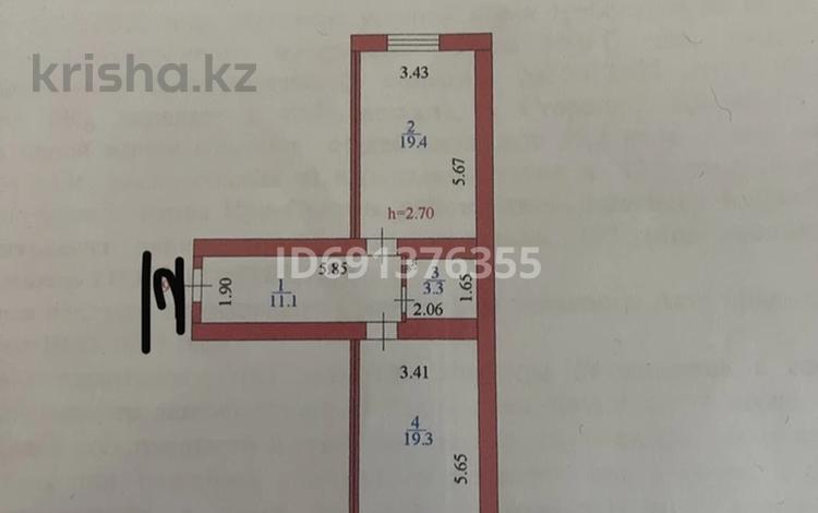 2-комнатная квартира, 55.6 м², 8/12 этаж, Кабанбай батыра 59 — Хусейн бен Талала