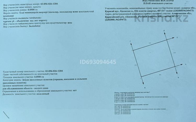 Участок 5 соток, Квартал 026 887/317 за 13 млн 〒 в Каскелене — фото 2