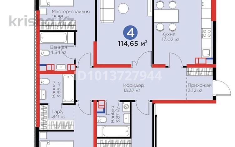 4-бөлмелі пәтер · 115 м² · 3/9 қабат, Толеметова, возле DENDRO SAYABAQ 64/3, бағасы: 60 млн ₸ в Шымкенте, Абайский р-н — фото 2