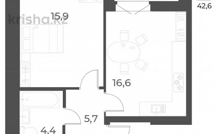 1-комнатная квартира, 42.6 м², 7/12 этаж, Ул. тюленина за ~ 27 млн 〒 в Новосибирске — фото 12