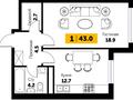 1-комнатная квартира, 43 м², И. Жансугурова 90е за 17.2 млн 〒 в  — фото 2