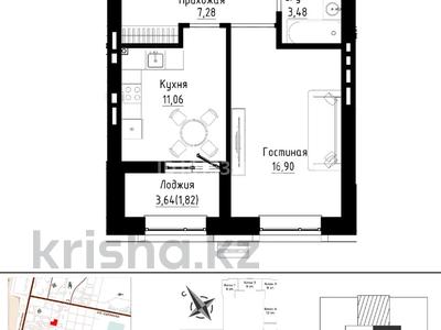 1-бөлмелі пәтер · 40.54 м² · 8/9 қабат, Култегин 3, бағасы: 28 млн ₸ в Астане, Нура р-н