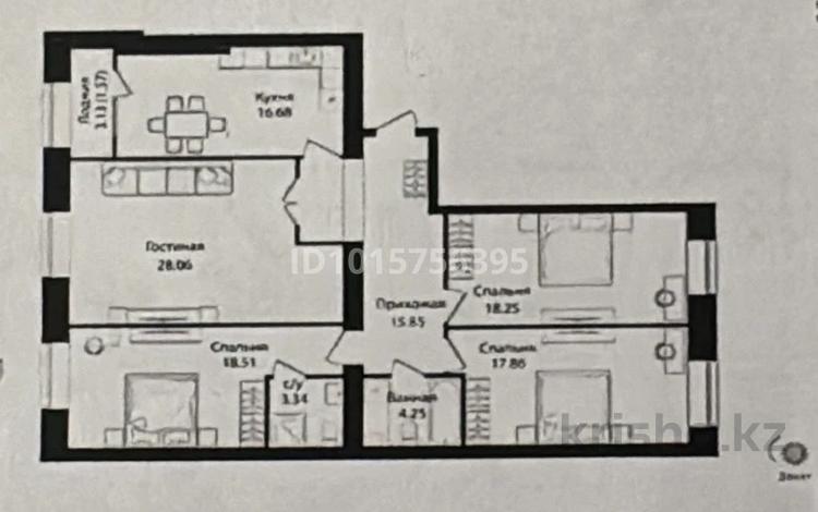 4-бөлмелі пәтер · 123 м² · 6/10 қабат, Улица Чингиз Айтматов, 79/1 79, бағасы: 53 млн ₸ в Астане, Сарыарка р-н — фото 2