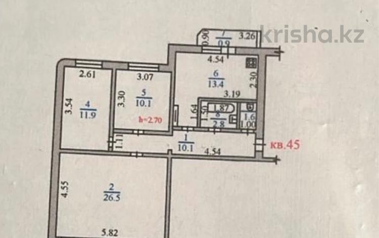 3-комнатная квартира, 78.2 м², 5/10 этаж, мкр Аксай-5 1 — момыш улы жубанова за 47 млн 〒 в Алматы, Ауэзовский р-н — фото 2