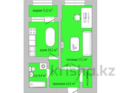 1-бөлмелі пәтер, 41.52 м², 3/19 қабат, Толстого 32, бағасы: ~ 21.2 млн 〒 в Костанае