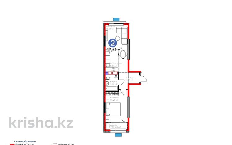 2-бөлмелі пәтер · 47 м² · 6/12 қабат, Белжайлау 47а — СРОЧНАЯ ПРОДАЖА! ЦЕНА НИЖЕ, ЧЕМ У ЗАСТРОЙЩИКА!, бағасы: 35.5 млн ₸ в Алматы, Наурызбайский р-н — фото 2