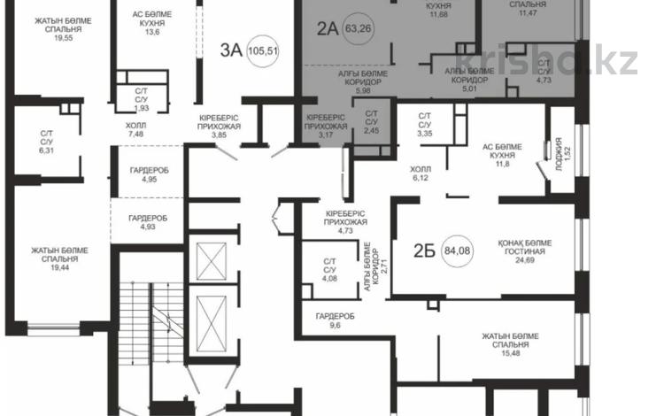 2-комнатная квартира · 63.2 м² · 1/16 этаж, Манаса — Абая за 60 млн 〒 в Алматы, Алмалинский р-н — фото 9