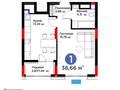 1-комнатная квартира · 38.4 м² · 17/17 этаж, Турар Рыскулов — 31 улица за 28.4 млн ₸ в Астане, Есильский р-н — фото 3