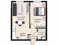 2-бөлмелі пәтер · 44.7 м² · 4/6 қабат, СТ Монтажник, Ахметова 39г, бағасы: 21 млн ₸ в 
