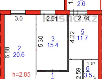 2-комнатная квартира · 61.1 м² · 2/6 этаж, Микрорайон Береке, Промышленная 50 за 22.7 млн ₸ в Костанае