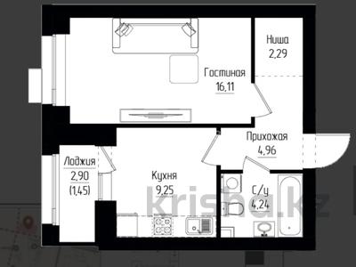 1-бөлмелі пәтер · 38.3 м² · 3/9 қабат, рядом с главным проспектом Туран 13/1, бағасы: 25.5 млн ₸ в Астане, Нура р-н