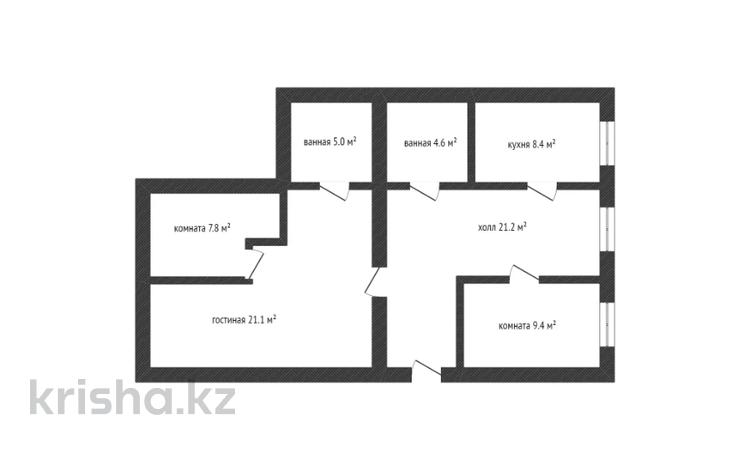 3-бөлмелі пәтер, 77 м², 3/4 қабат, глинина, бағасы: 16.5 млн 〒 в Кокшетау — фото 9