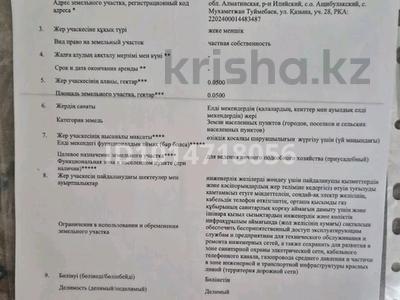 Жер телімі · 5 сотық, Түймебай — ул. Казына көшесі, уч 28, бағасы: 9.5 млн ₸ в Туймебая