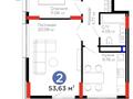 2-комнатная квартира · 53.6 м² · 6/9 этаж, Шайден Даулетова 2 за 36 млн ₸ в Атырау — фото 2