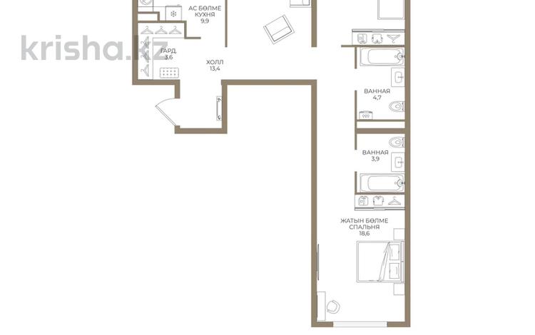 3-комнатная квартира · 88.7 м² · 3/9 этаж, мкр Ботакоз 5 — КОМИССИЮ С ПОКУПАТЕЛЯ НЕ БЕРЕМ⭐️ за ~ 46.2 млн ₸ в Алматы, Алатауский р-н — фото 2