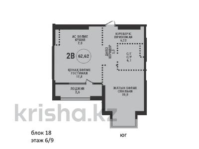 2-бөлмелі пәтер · 62.62 м² · 6/9 қабат, Маркова 77/1 — Аль Фараби, бағасы: ~ 95.8 млн ₸ в Алматы, Бостандыкский р-н