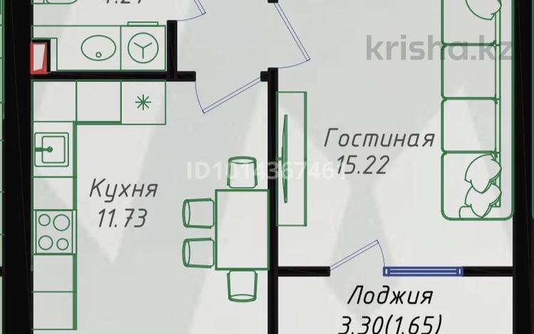 1-бөлмелі пәтер · 36.51 м² · 3/10 қабат, Нажимеденов 6, бағасы: 22 млн ₸ в Астане, Сарайшык р-н — фото 2