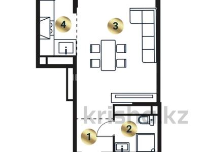 1-комнатная квартира · 42.61 м² · 7/9 этаж, мкр Кайрат, Участок — Микрорайон "Кайрат" за 22.4 млн ₸ в Алматы, Турксибский р-н