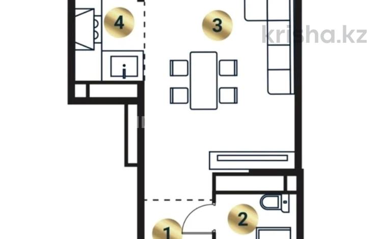 1-комнатная квартира · 42.61 м² · 7/9 этаж, мкр Кайрат, Участок — Микрорайон "Кайрат" за 22.4 млн ₸ в Алматы, Турксибский р-н — фото 3