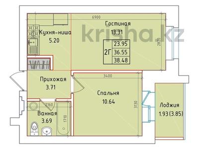 2-комнатная квартира · 39 м² · 9/9 этаж, Назарбаева 96 за 18.7 млн ₸ в Кокшетау