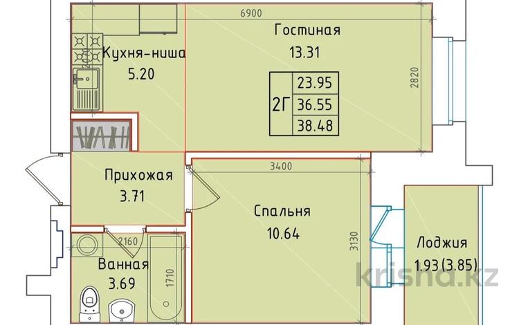 2-комнатная квартира · 39 м² · 9/9 этаж, Назарбаева 96 за 18.7 млн ₸ в Кокшетау — фото 2