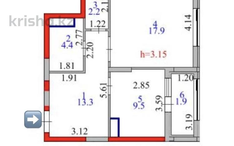 2-комнатная квартира · 49.2 м² · 7/14 этаж, Кошкарбаева 1/6 — Момышулы за 41 млн ₸ в Астане, Алматы р-н — фото 2