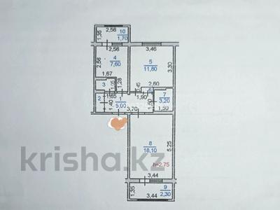 2-комнатная квартира · 52.6 м² · 4/5 этаж, Аса 3 за 15 млн 〒 в Таразе