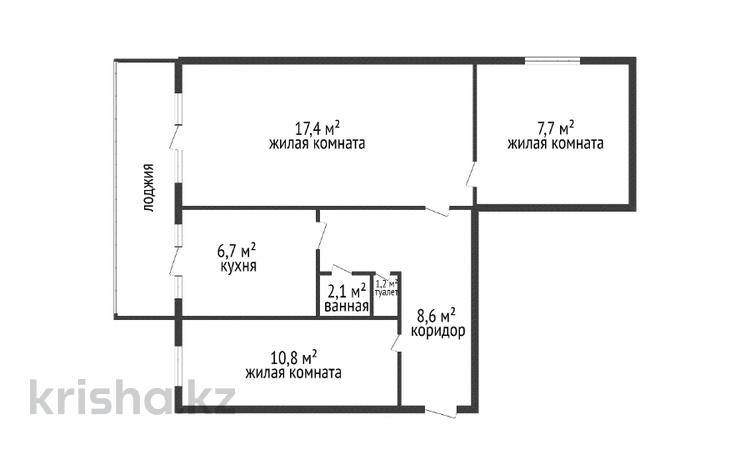 3-комнатная квартира, 64 м², 2/5 этаж, мкр Восток за 23 млн 〒 в Шымкенте, Енбекшинский р-н — фото 2