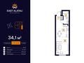 1-бөлмелі пәтер · 34.1 м² · 3/6 қабат, Алатауская трасса, бағасы: 16 млн ₸ в Туздыбастау (Калинино)