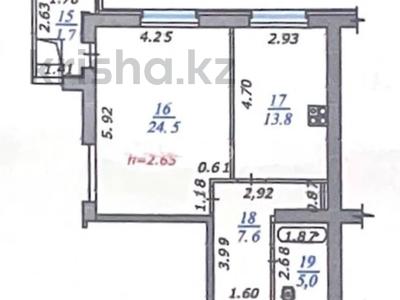 1-комнатная квартира · 53 м² · 4/16 этаж, мкр Мамыр-1 29 за 40 млн 〒 в Алматы, Ауэзовский р-н