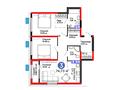3-бөлмелі пәтер · 74.73 м², Тараз 8/1, бағасы: ~ 50.1 млн ₸ в Алматы, Турксибский р-н — фото 3
