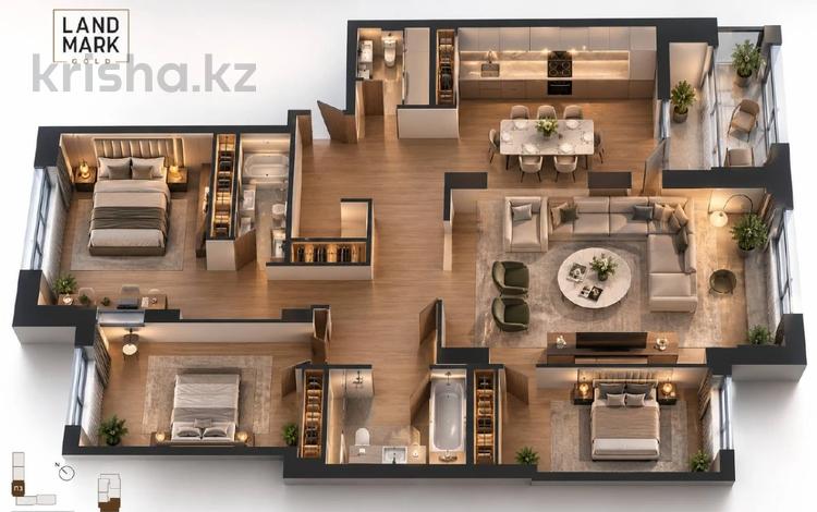 4-комнатная квартира · 125.63 м² · 3/18 этаж, Достык 8/5 за ~ 89.1 млн ₸ в Астане — фото 2