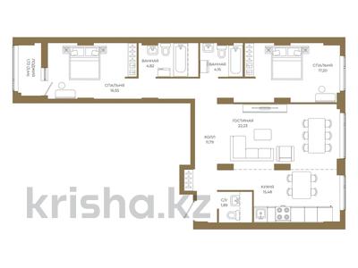 3-бөлмелі пәтер · 95.84 м² · 10/18 қабат, Достык 8/5, бағасы: ~ 74.4 млн ₸ в Астане, Есильский р-н