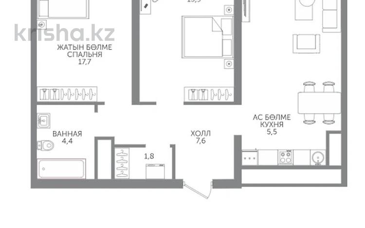 3-комнатная квартира · 72 м² · 11/12 этаж, Райымбека — БЕЗ КОМИССИИ!!! за ~ 48.3 млн ₸ в Алматы, Алмалинский р-н — фото 9
