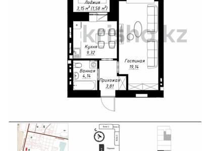 1-бөлмелі пәтер · 34.99 м² · 2/8 қабат, Чингиз Айтматов, бағасы: 23 млн ₸ в Астане, Нура р-н