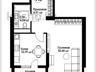 1-комнатная квартира, 46.8 м², 8/22 этаж, E-10 J за 28.5 млн 〒 в Астане