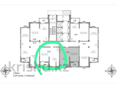1-комнатная квартира · 43 м² · 15/20 этаж, Жумекен Нажимеденов 31 за 19.5 млн ₸ в Астане, Сарайшык р-н